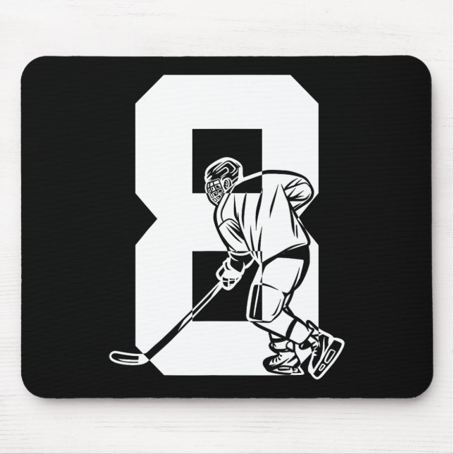 Tapis De Souris Number 8 Years Ice Hockey 8th Birthday (3)  (Devant)