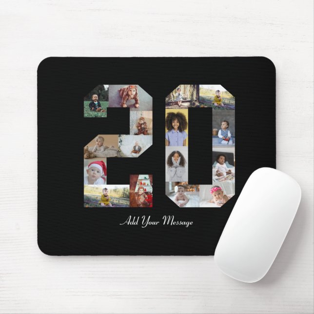 Tapis De Souris Numéro 20 Collage photo (Avec souris)