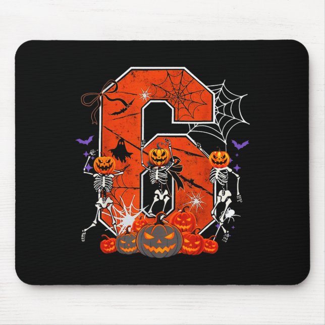 Tapis De Souris Numéro 6 Six Sept Mème 6 7 Halloween Danse Squelet (Devant)
