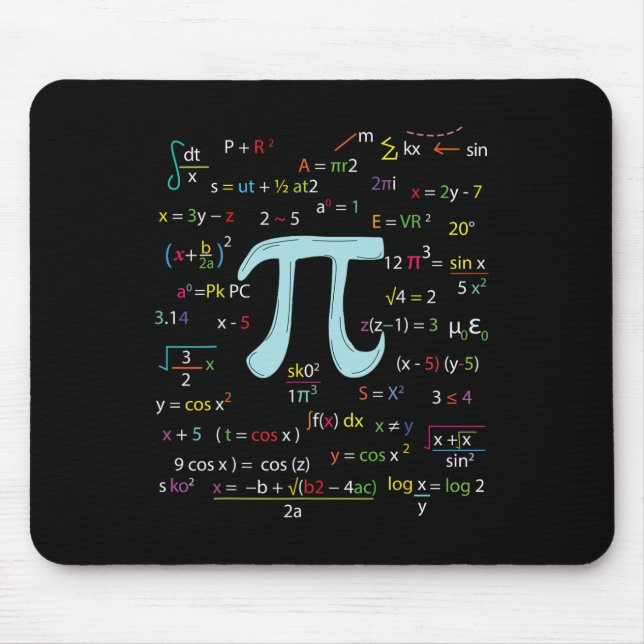 Tapis De Souris Numéro Cercle Pi Formules Nerdy Mathématiciens Pi (Devant)