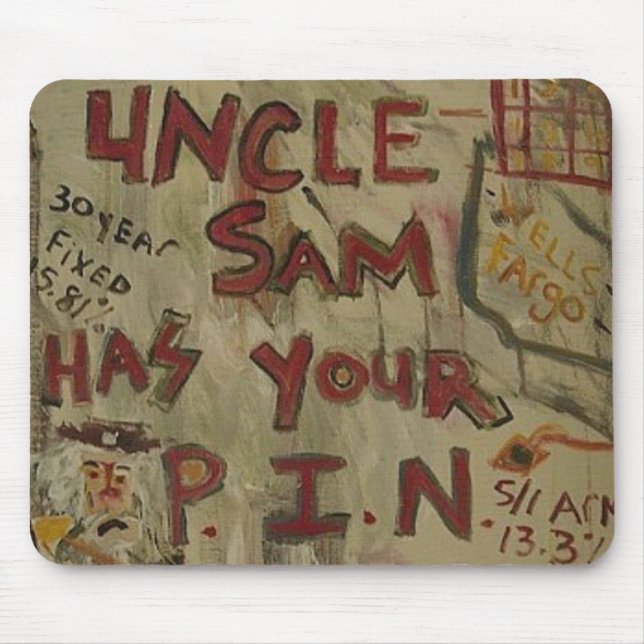 TAPIS DE SOURIS NUMÉRO DE CODE CONFIDENTIEL ONCLE SAM (Devant)