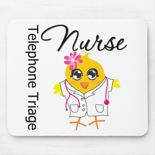 Tapis De Souris Nurse Chick v2 Téléphone Triage Infirmière (Devant)