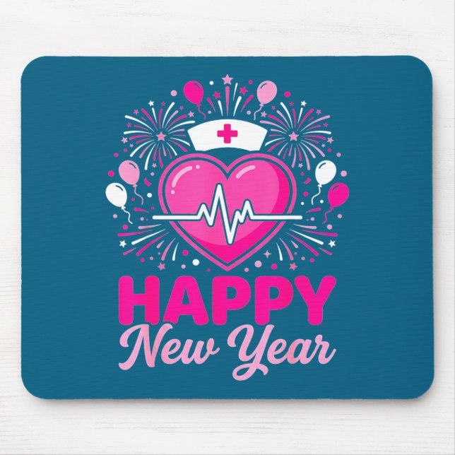 Tapis De Souris Nurse Crew Heartbeat Nye Countdown Party Year Happ (Devant)