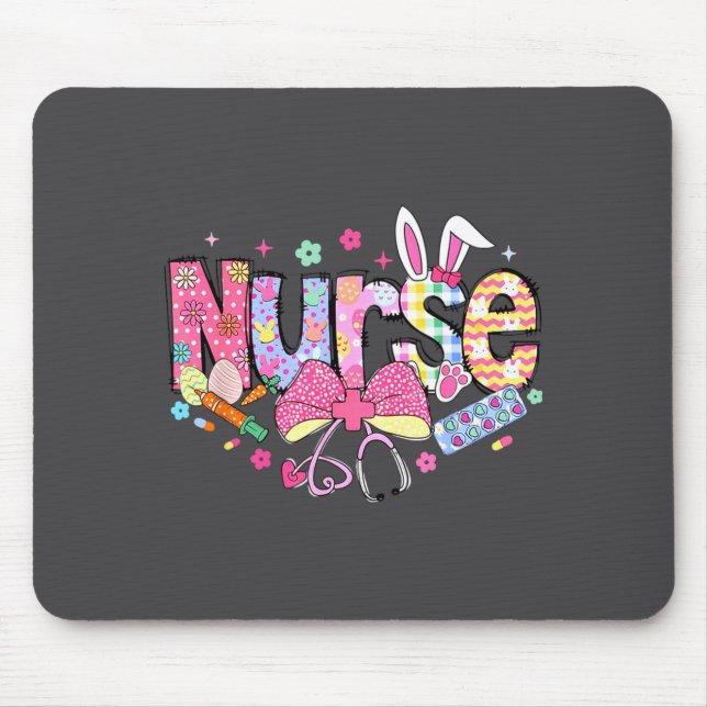 Tapis De Souris Nurse Easter Day Cute Coquette Stethoscope Nursing (Devant)