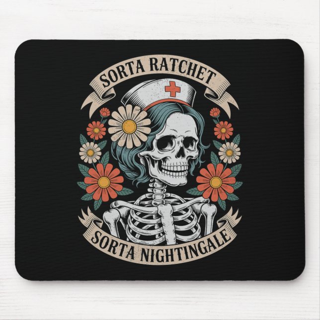 Tapis De Souris Nurse Sorta Ratchet Sorta Nightingale Skeleton Hal (Devant)