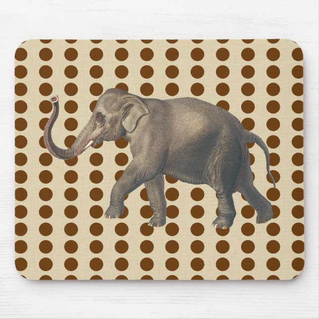 Tapis De Souris Nutmeg Spice Moods Dots with Elephant (Devant)