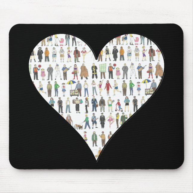 Tapis De Souris NYC Black Heart New York City People Mousepad (Devant)
