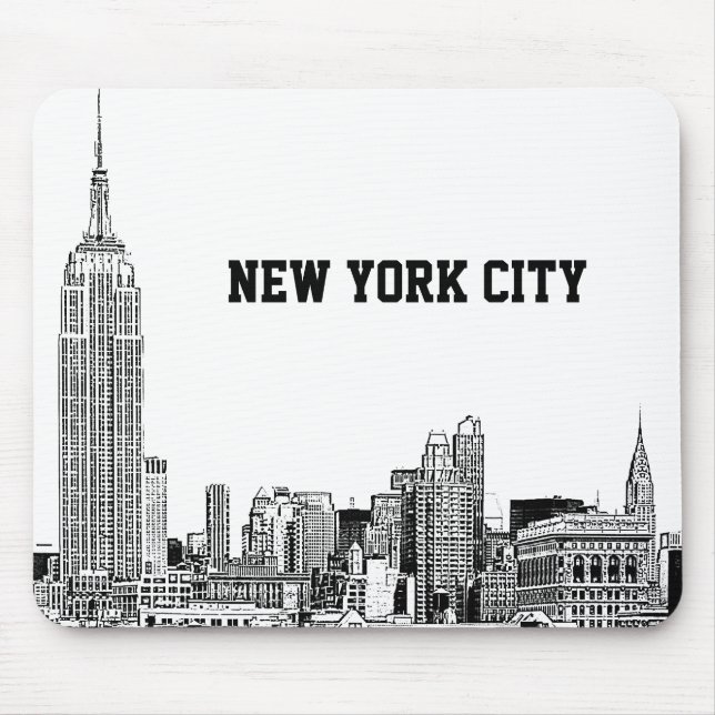 Tapis De Souris NYC Skyline Etched 01 (Devant)