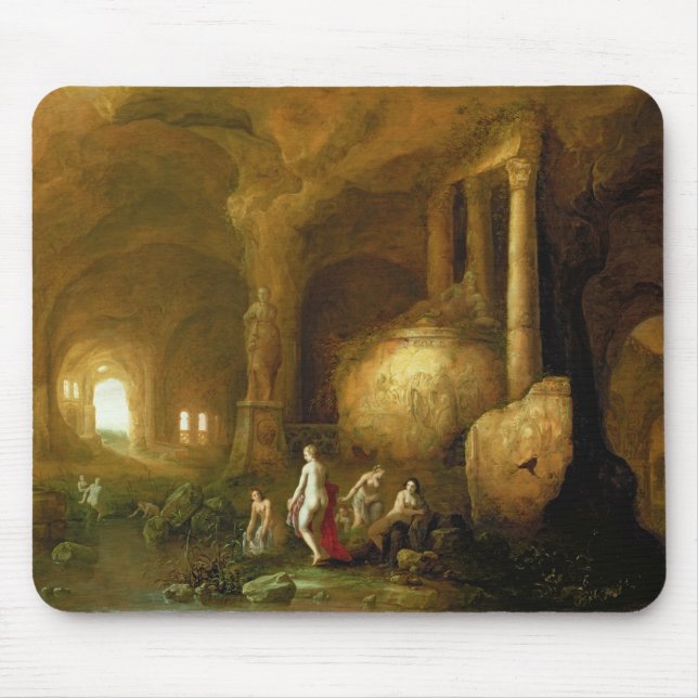 Tapis De Souris Nymphes se baignant par des ruines classiques (Devant)