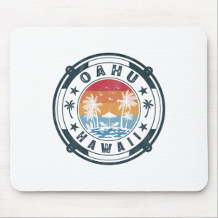 Tapis De Souris Oahu Hawaï Plage Vacances d'Été Coucher de Soleil
