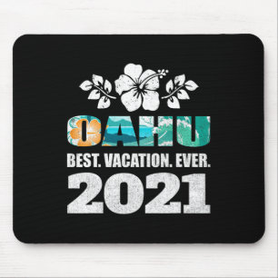Tapis De Souris Oahu Meilleur Séjour Souvenir Éternel 