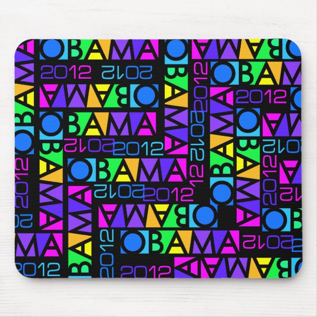 Tapis De Souris Obama coloré 2012 mousepad (Devant)