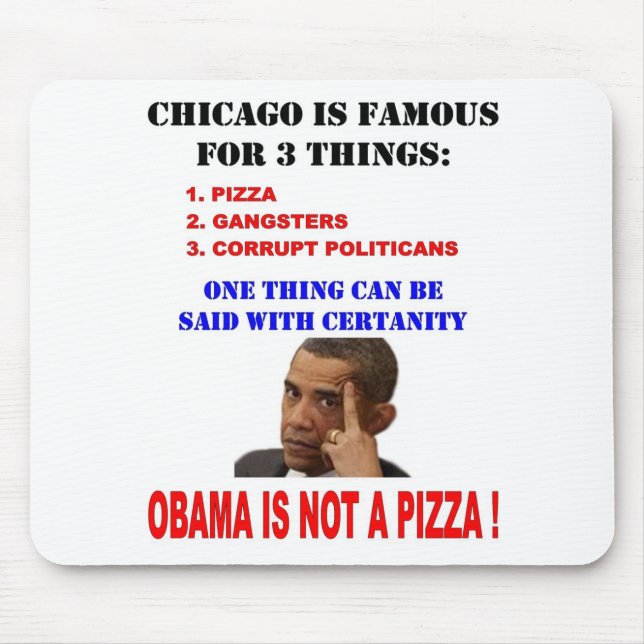 TAPIS DE SOURIS OBAMA N'EST PAS UNE PIZZA (Devant)
