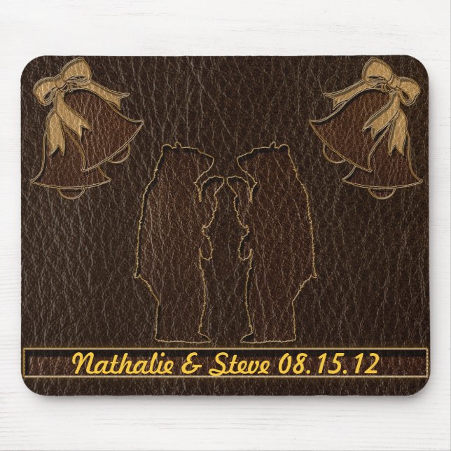Tapis De Souris Obscurité simili cuir de mariage (Devant)