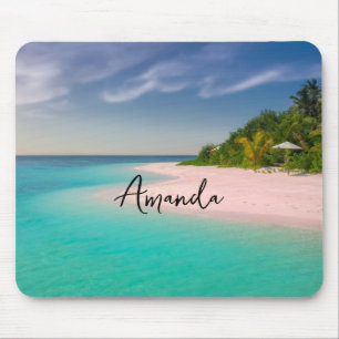 Tapis De Souris Océan aigue-marine Plage tropicale Scénique