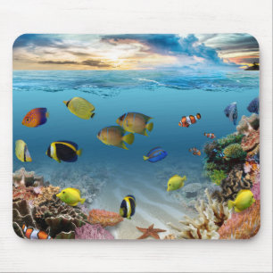 Tapis De Souris Océan Corail Reef Poisson tropical
