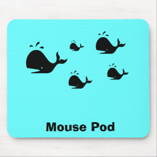 Tapis De Souris Ocean Glow_Black-on-blue Baleine "Souris"