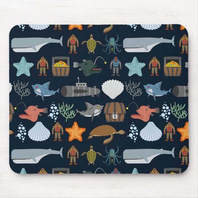 Tapis De Souris Océan Habitants Motif 1 (Devant)