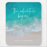 Tapis De Souris Océan l'aventure commence coloré moderne<br><div class="desc">Girly Ocean : l'aventure commence avec une typographie et un design photographique modernes et colorés.</div>