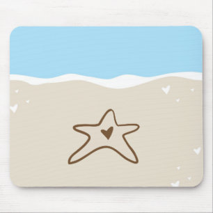 Tapis De Souris Ocean Sea Shell Sable d'eau personnalisée Mousepad