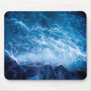 Tapis De Souris Océan - Vagues bleu foncé