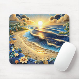 Tapis De Souris Ocean View Tropical Paper Quilling Effet
