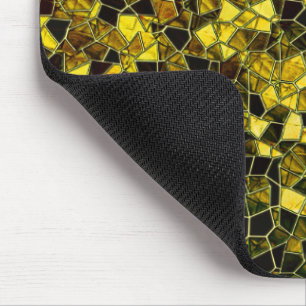 Tapis De Souris Ocher foncé et mosaïque jaune, ligne d'option frac