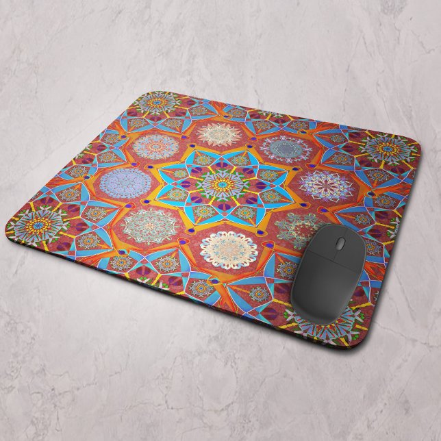 Tapis De Souris Octo plus brillant arabesque style mauresque rouge (Créateur téléchargé)