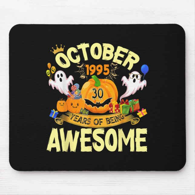 Tapis De Souris October 1995 30 Years Of Being Awesome Funny Hallo (Devant)