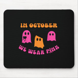 Tapis De Souris Octobre Nous Portons Le Citrouille Rose Ghost Hall