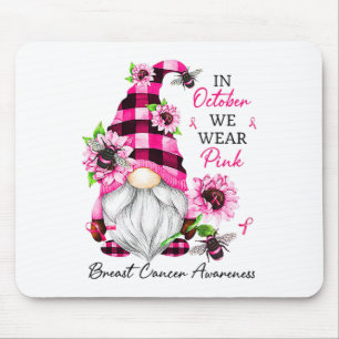 Tapis De Souris Octobre Nous Portons Pink Gnome Sensibilisation au