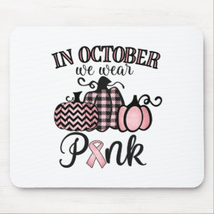 Tapis De Souris Octobre Nous Portons Rose Action de Grâce Ruban Ro