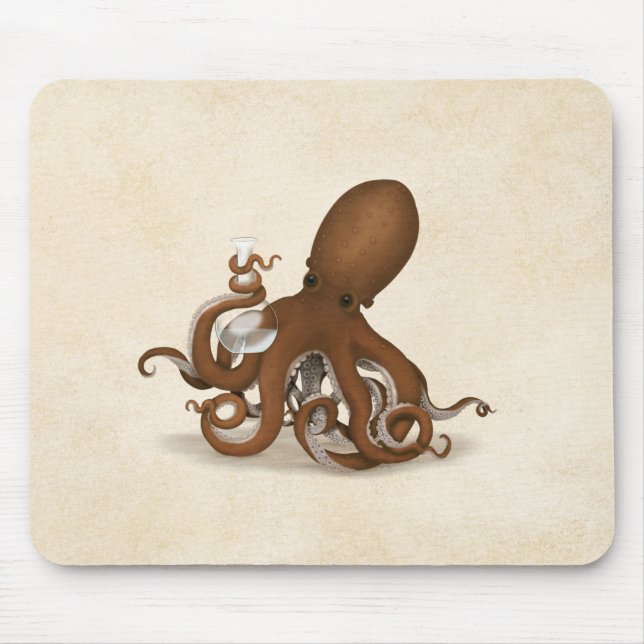 Tapis De Souris Octopus With Flask Steampunk Chemistry Science (Devant)