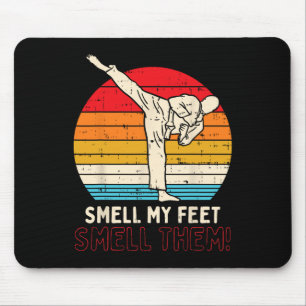 Tapis De Souris Odeur Pieds Kick Retro Karate Taekwondo Martial Ar