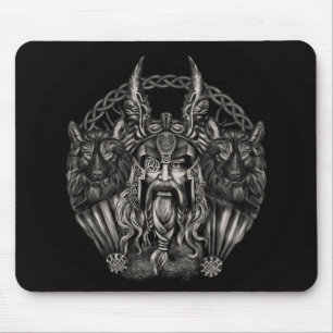 Tapis De Souris Odin et ses loups Geri et Freki
