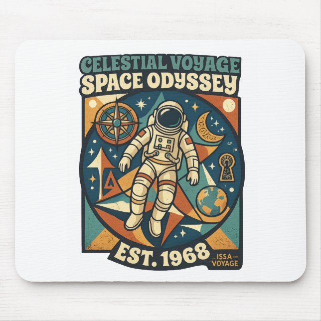 Tapis De Souris Odyssée spatiale - Aventure cosmique pour les amou (Devant)