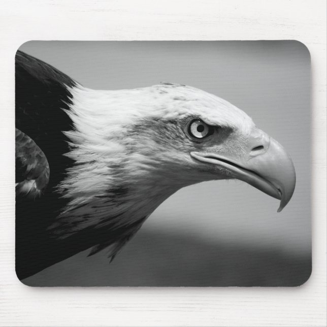 Tapis De Souris Oeil d'aigle noir et blanc (Devant)