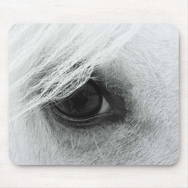 Tapis De Souris Oeil de cheval en noir et blanc (Devant)