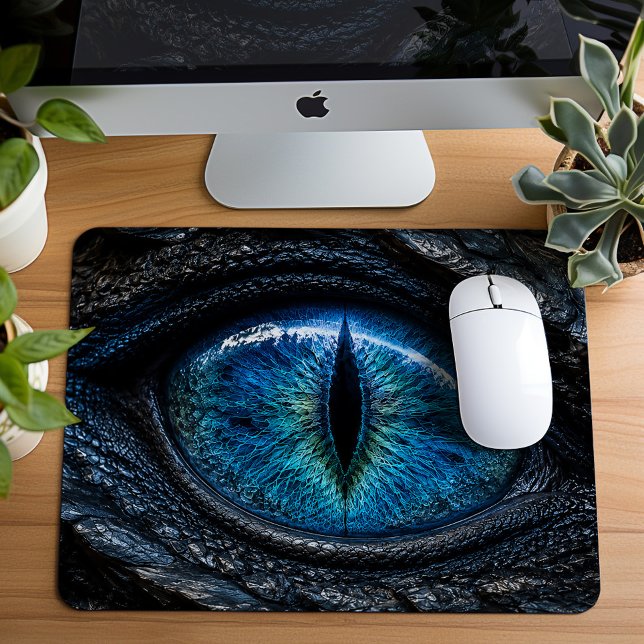 Tapis De Souris Œil de dragon bleu Dark Fantasy  (Créateur téléchargé)