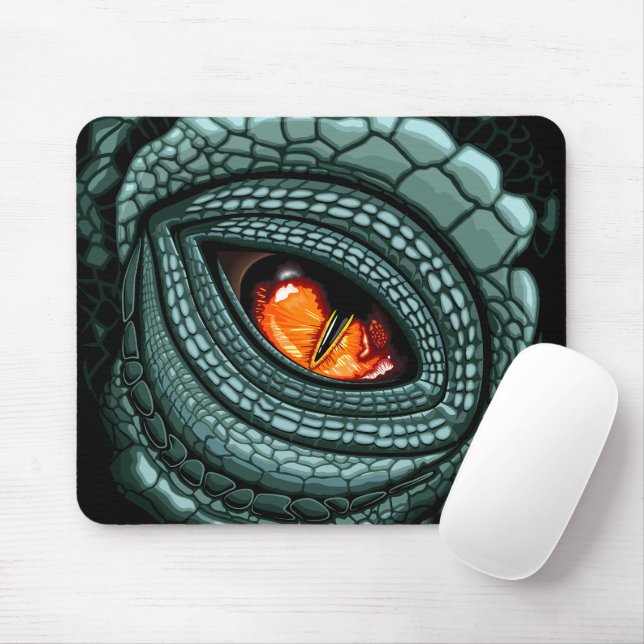 Tapis De Souris Œil de prédateur reptile primal (Avec souris)