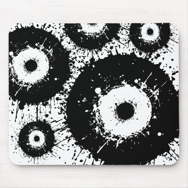 Tapis De Souris Oeil mal noir et blanc (Devant)