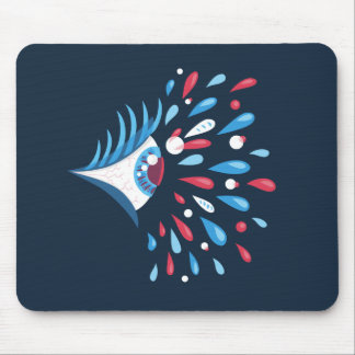 Tapis De Souris Oeil psychédélique d'éclaboussure colorée foncée