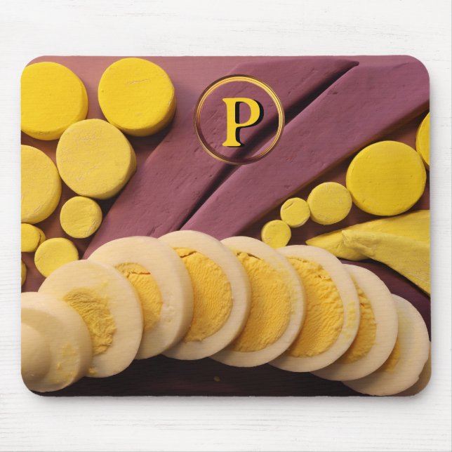 Tapis De Souris Oeuf à la coque tranché jaune Jaune (Devant)