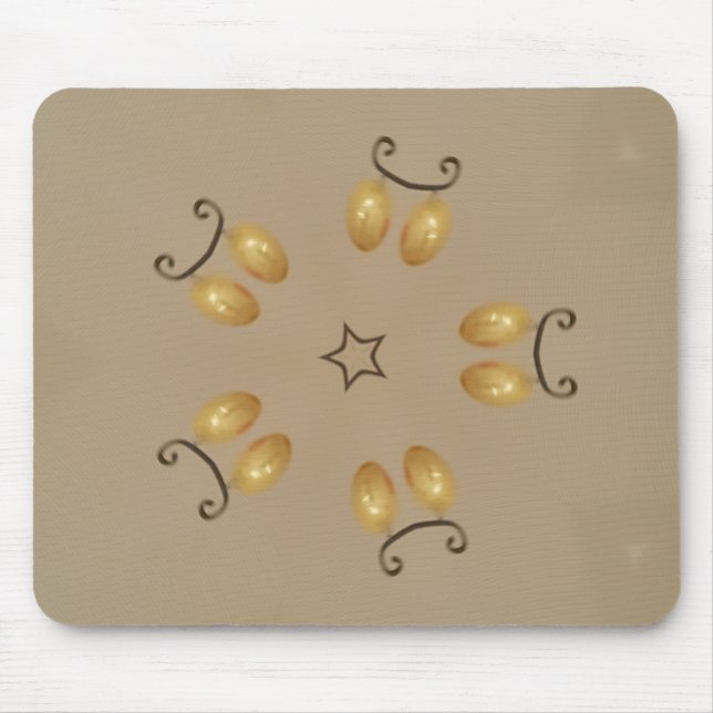 Tapis De Souris Oeuf Jaune Doré Motif OEufs de Pâques Beige rustiq (Devant)