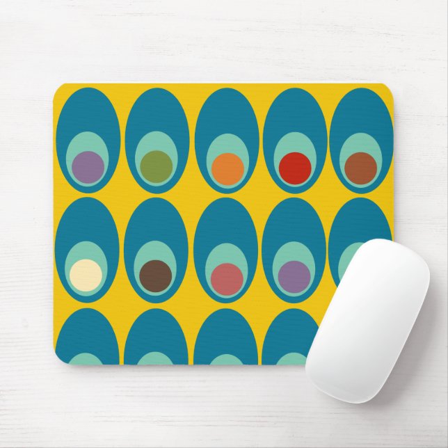 Tapis De Souris Oeufs bleus modernes du milieu du siècle  (Avec souris)
