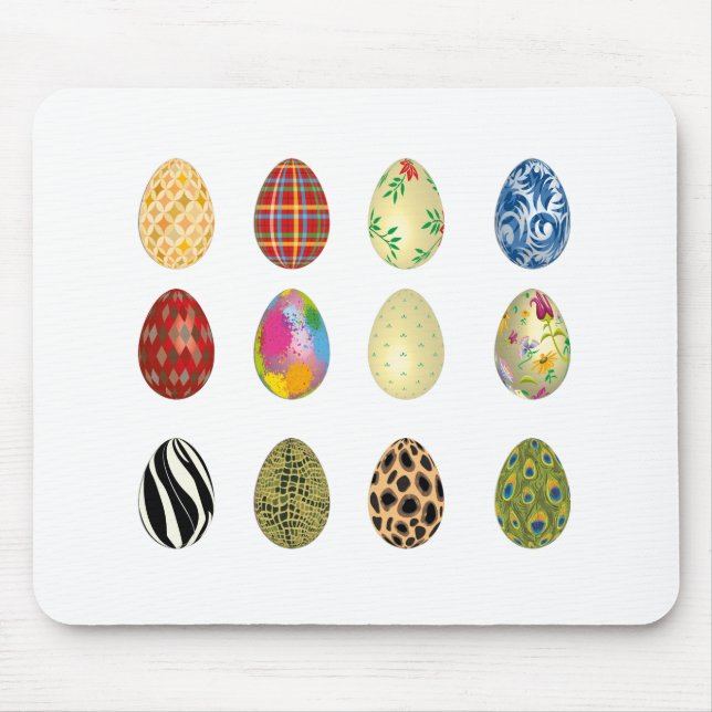 Tapis De Souris oeufs de pâques colorés (Devant)