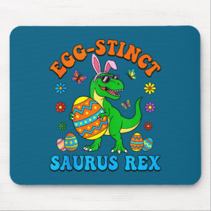 Tapis De Souris Œufs de saurus rex distincts lapin t rex jour de P