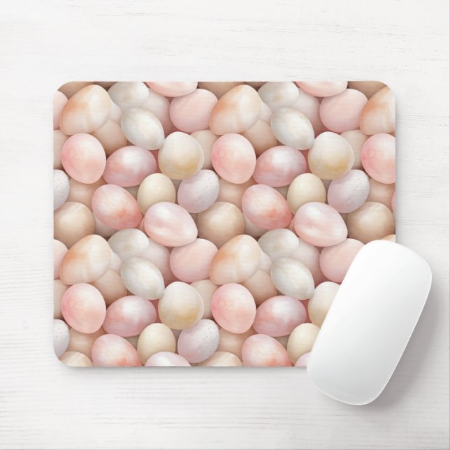 Tapis De Souris Œufs roses de Pâques pêche   (Avec souris)