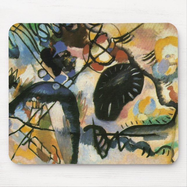 Tapis De Souris Oeuvre Abstraite de Kandinsky Black Spot (Devant)