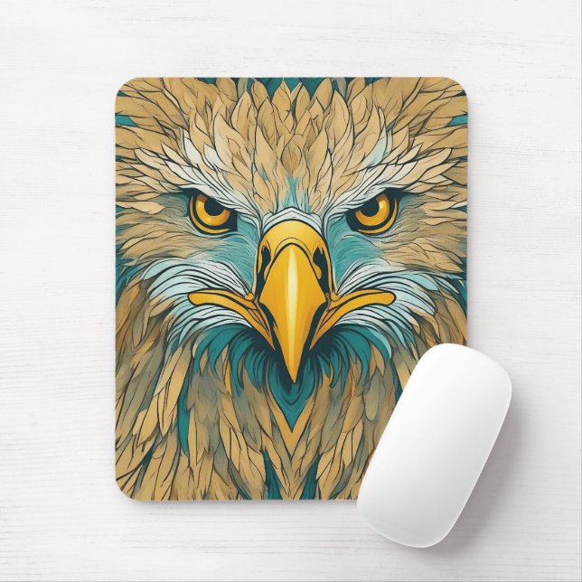 Tapis De Souris Oeuvre d'aigle doré (Avec souris)
